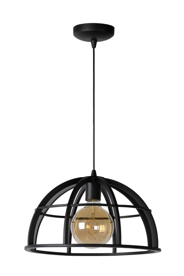 Lucide DIKRA - Suspension - Ø 40 cm - 1xE27 - Noir - éteint